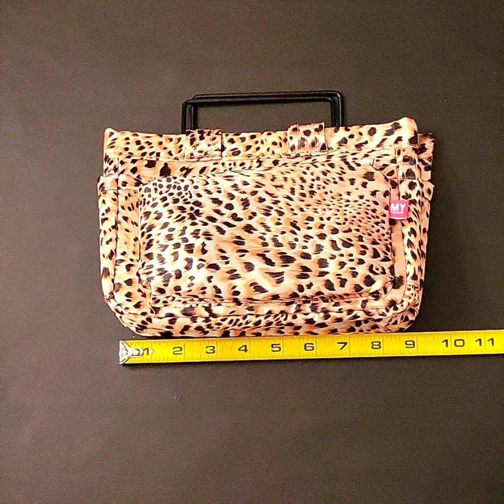 NEW Leopard Satin Purse Organizer/Insert! 13 Pockets! - Picture 7 of 8